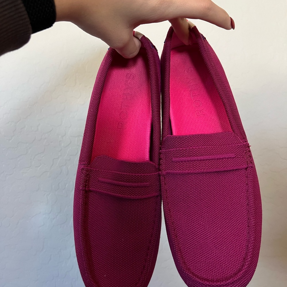 Rothy’s driver loafers Hot Pink size 12/13 with matching pink insoles!